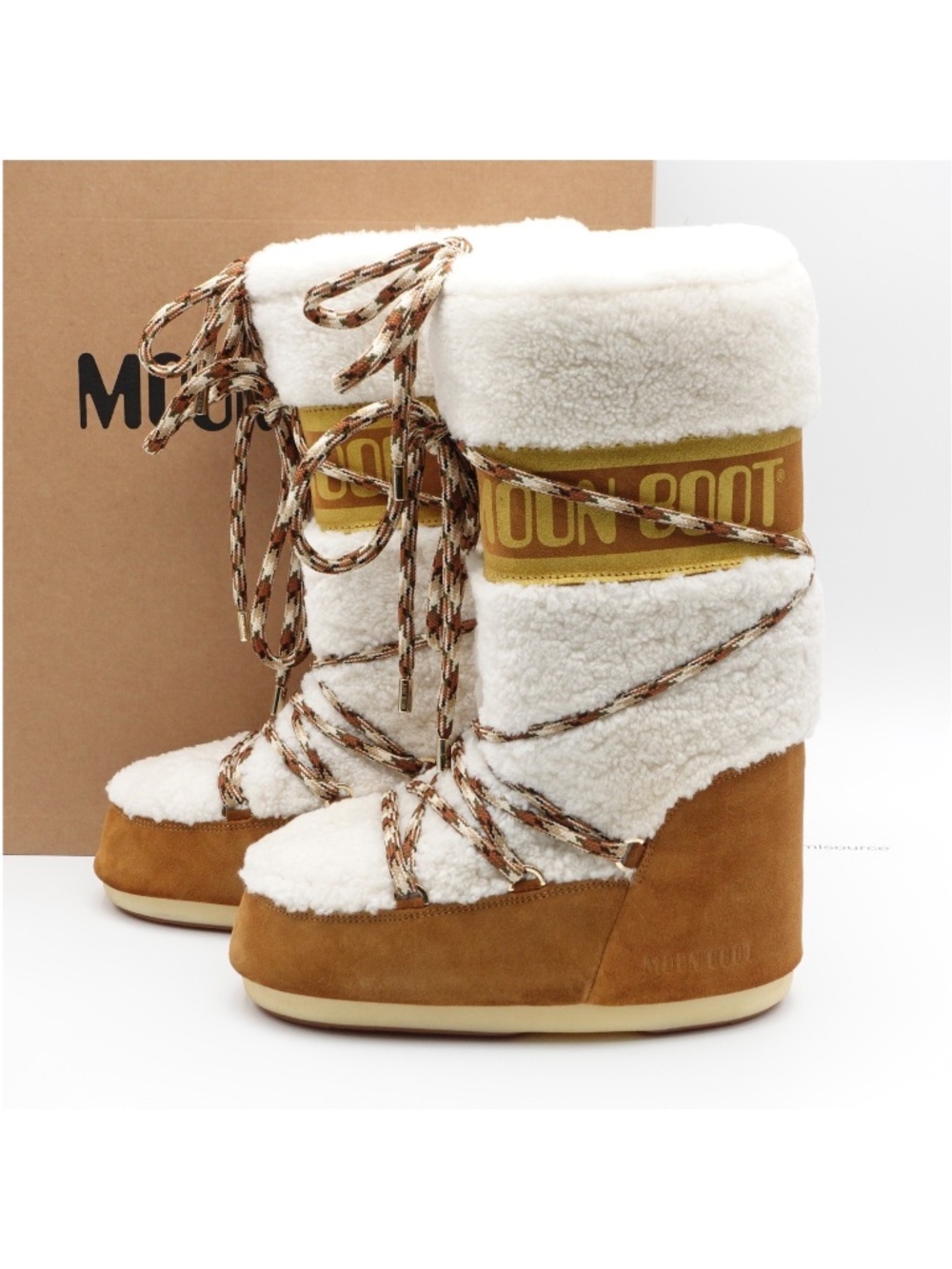 NEW Moon Boot Icon Shearling Suede Winter Snow Boot Whiskey